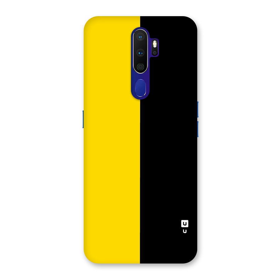 Yellow Black Super Minimalistic Back Case for Oppo A9 (2020)