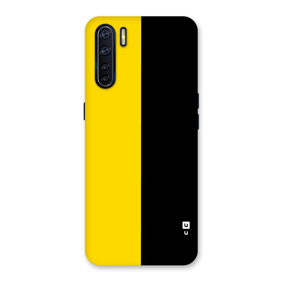Yellow Black Super Minimalistic Back Case for Oppo F15