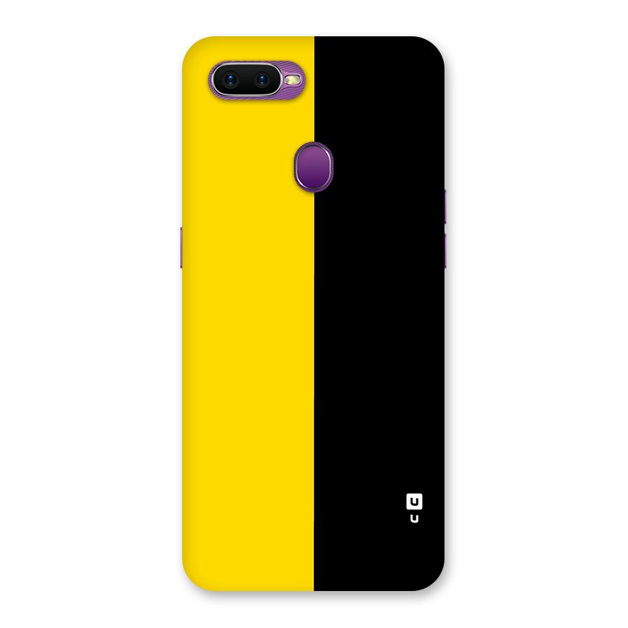 Yellow Black Super Minimalistic Back Case for Oppo F9