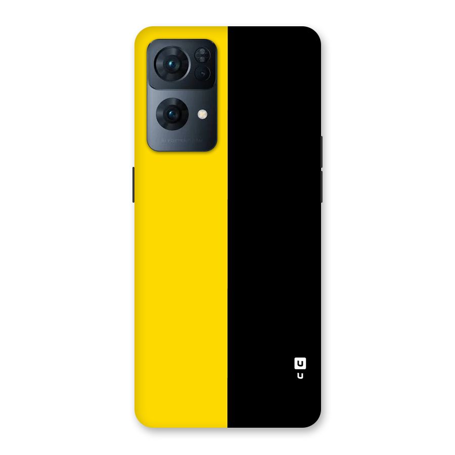 Yellow Black Super Minimalistic Back Case for Oppo Reno7 Pro 5G