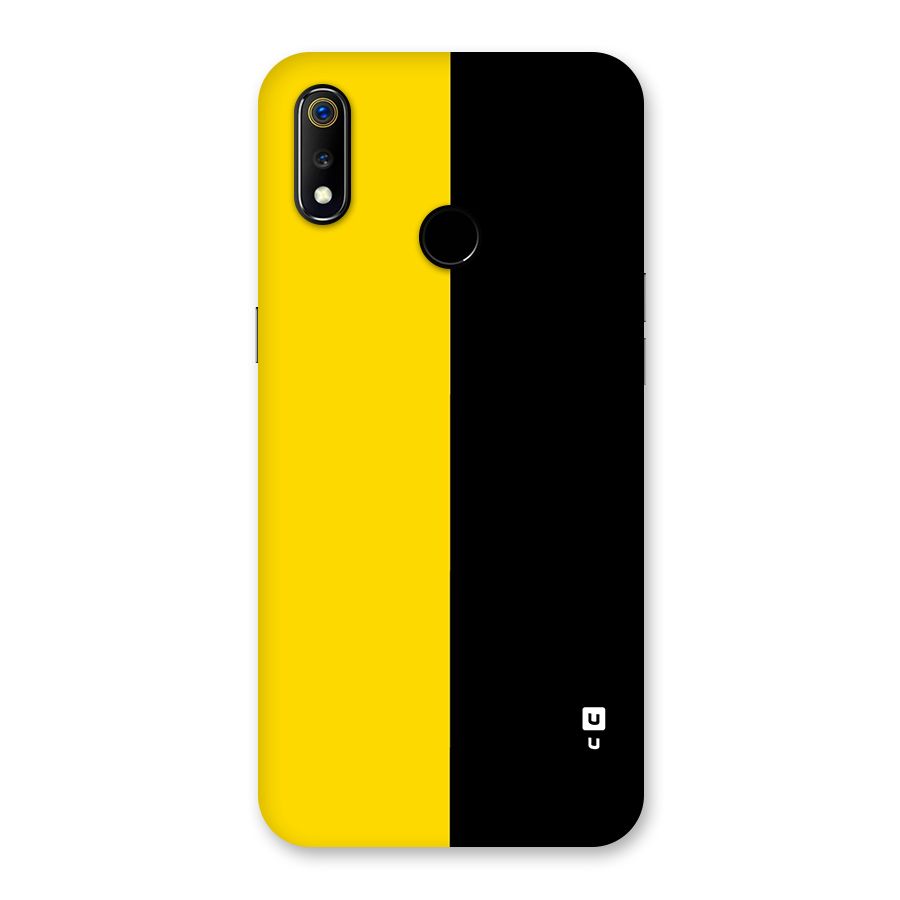 Yellow Black Super Minimalistic Back Case for Realme 3