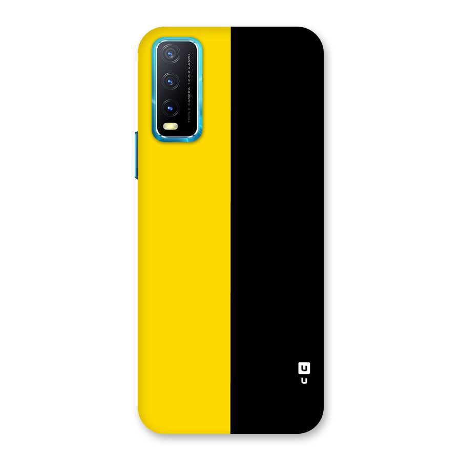 Yellow Black Super Minimalistic Back Case for Vivo Y20G