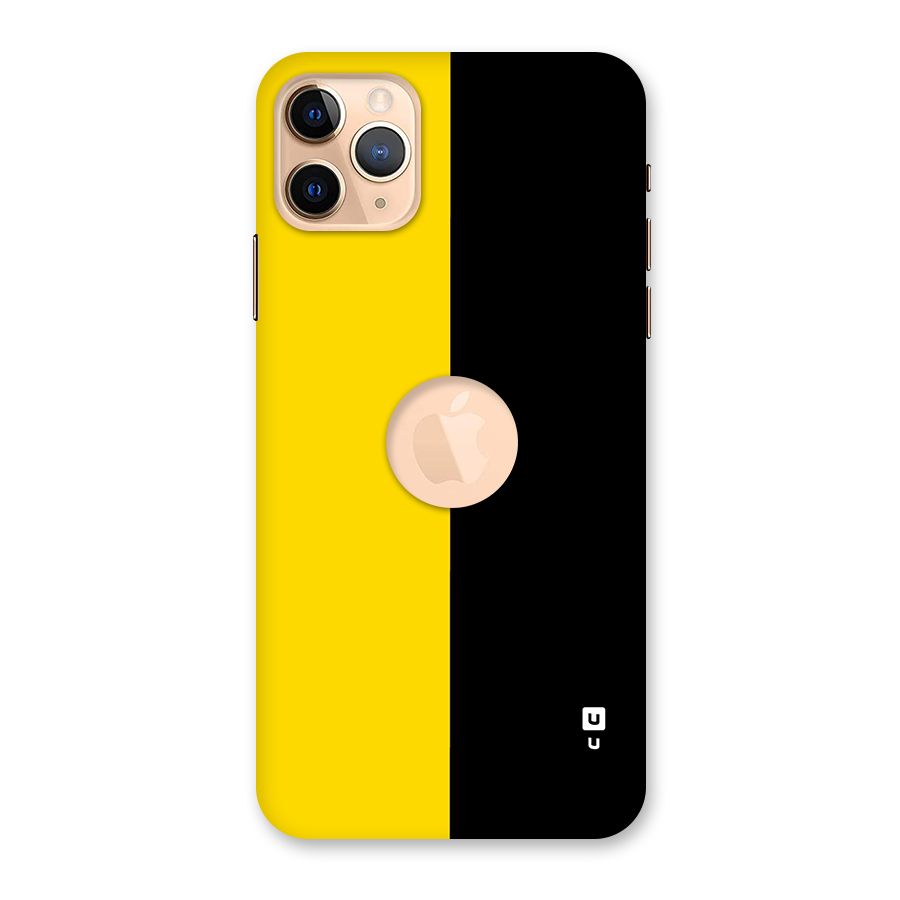 Yellow Black Super Minimalistic Back Case for iPhone 11 Pro Max Logo Cut