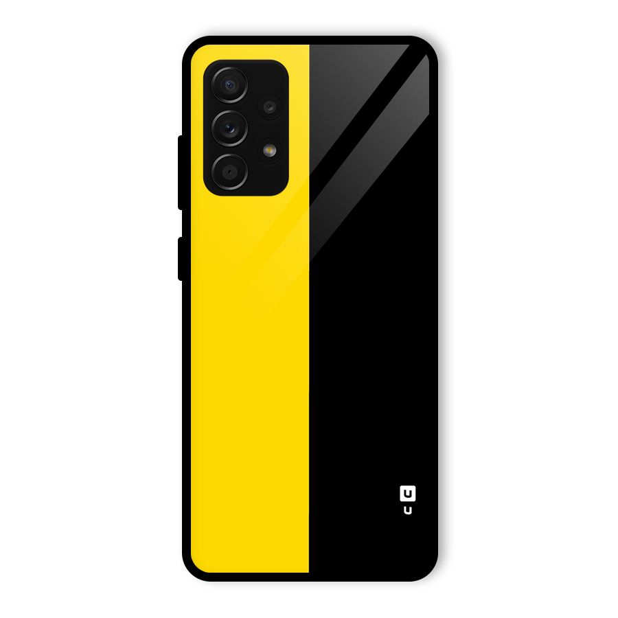 Yellow Black Super Minimalistic Glass Back Case for Galaxy A53 5G