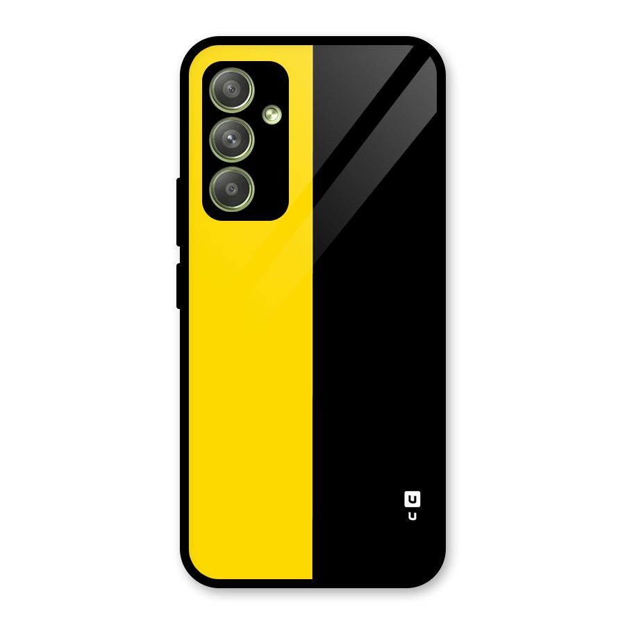 Yellow Black Super Minimalistic Glass Back Case for Galaxy A54