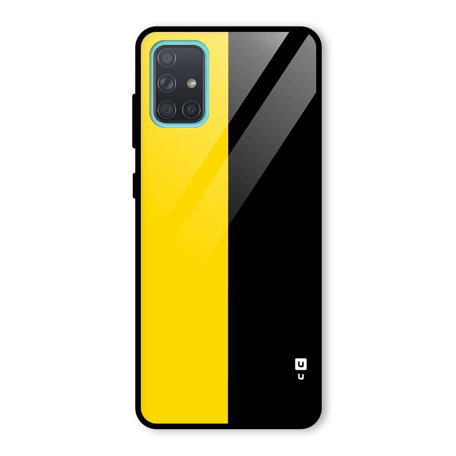 Yellow Black Super Minimalistic Glass Back Case for Galaxy A71