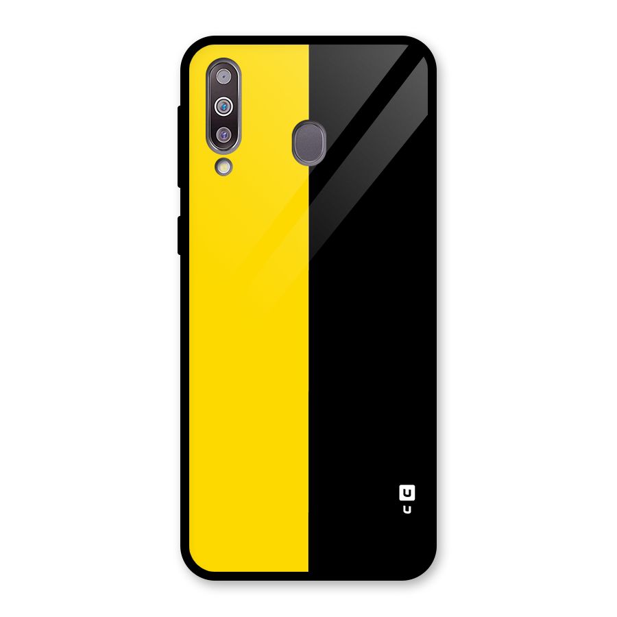 Yellow Black Super Minimalistic Glass Back Case for Galaxy M30