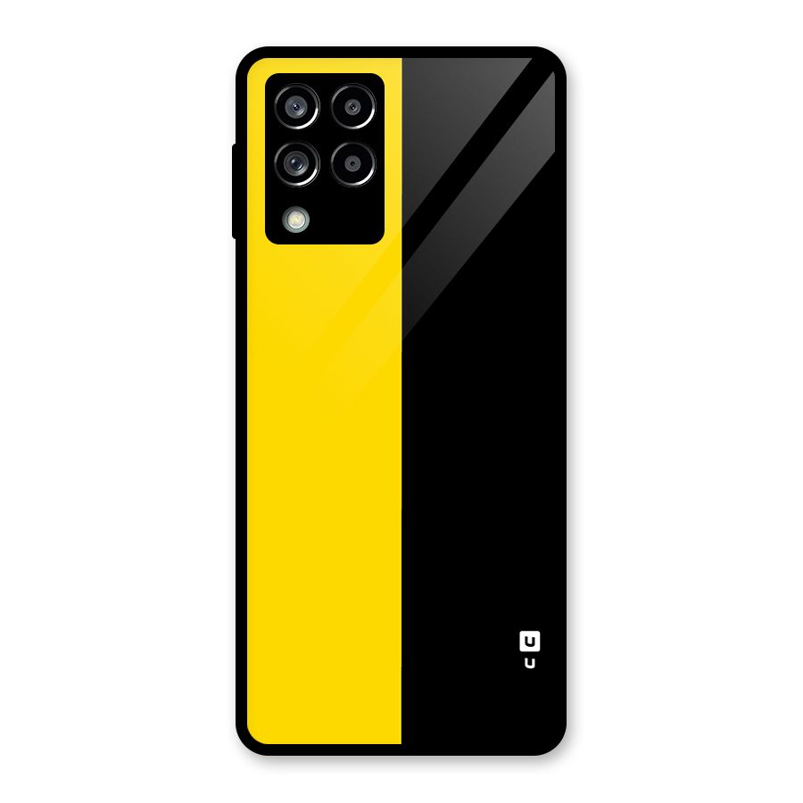 Yellow Black Super Minimalistic Glass Back Case for Galaxy M53 5G
