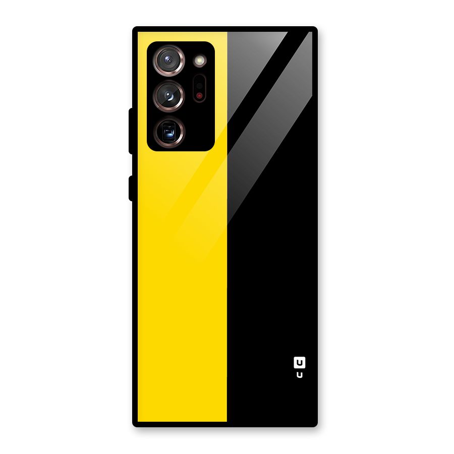 Yellow Black Super Minimalistic Glass Back Case for Galaxy Note 20 Ultra