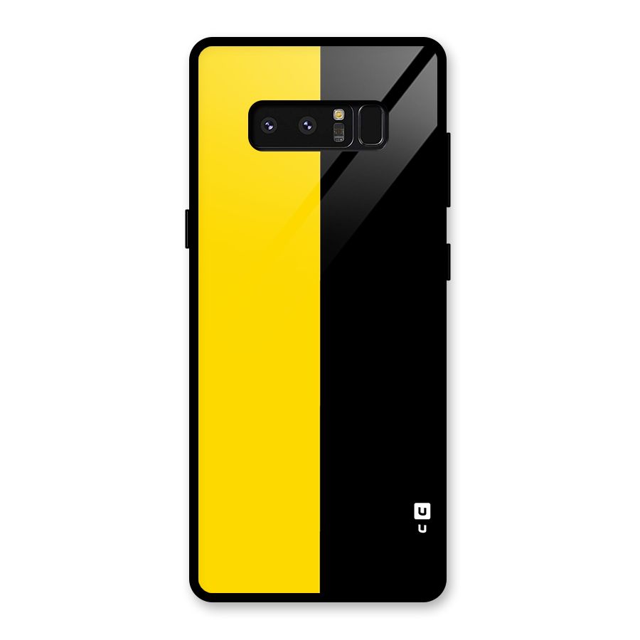 Yellow Black Super Minimalistic Glass Back Case for Galaxy Note 8