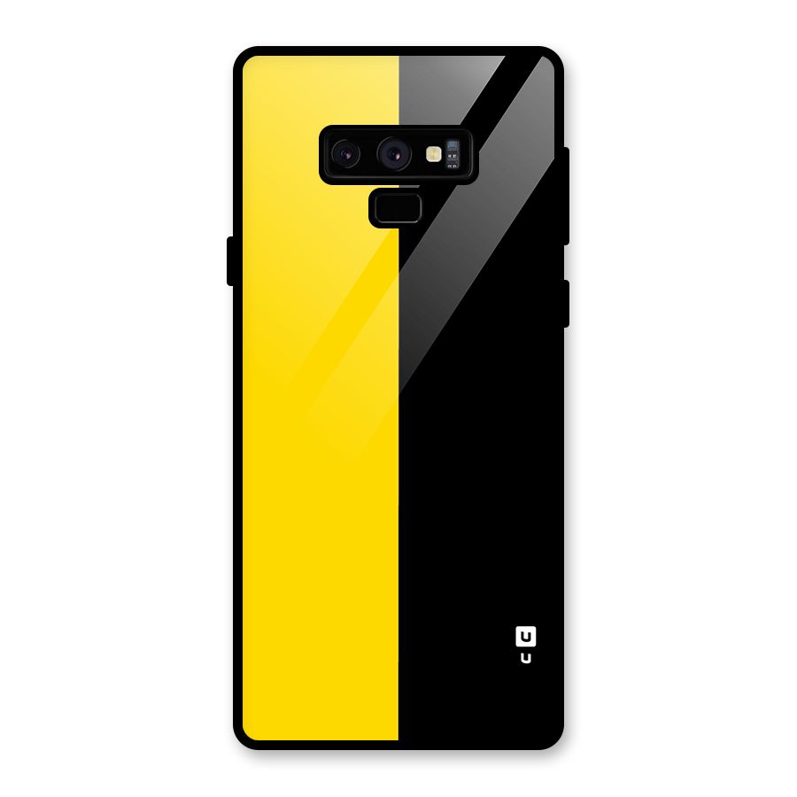 Yellow Black Super Minimalistic Glass Back Case for Galaxy Note 9