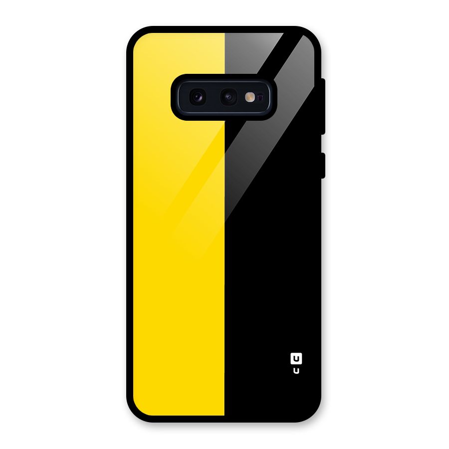 Yellow Black Super Minimalistic Glass Back Case for Galaxy S10e
