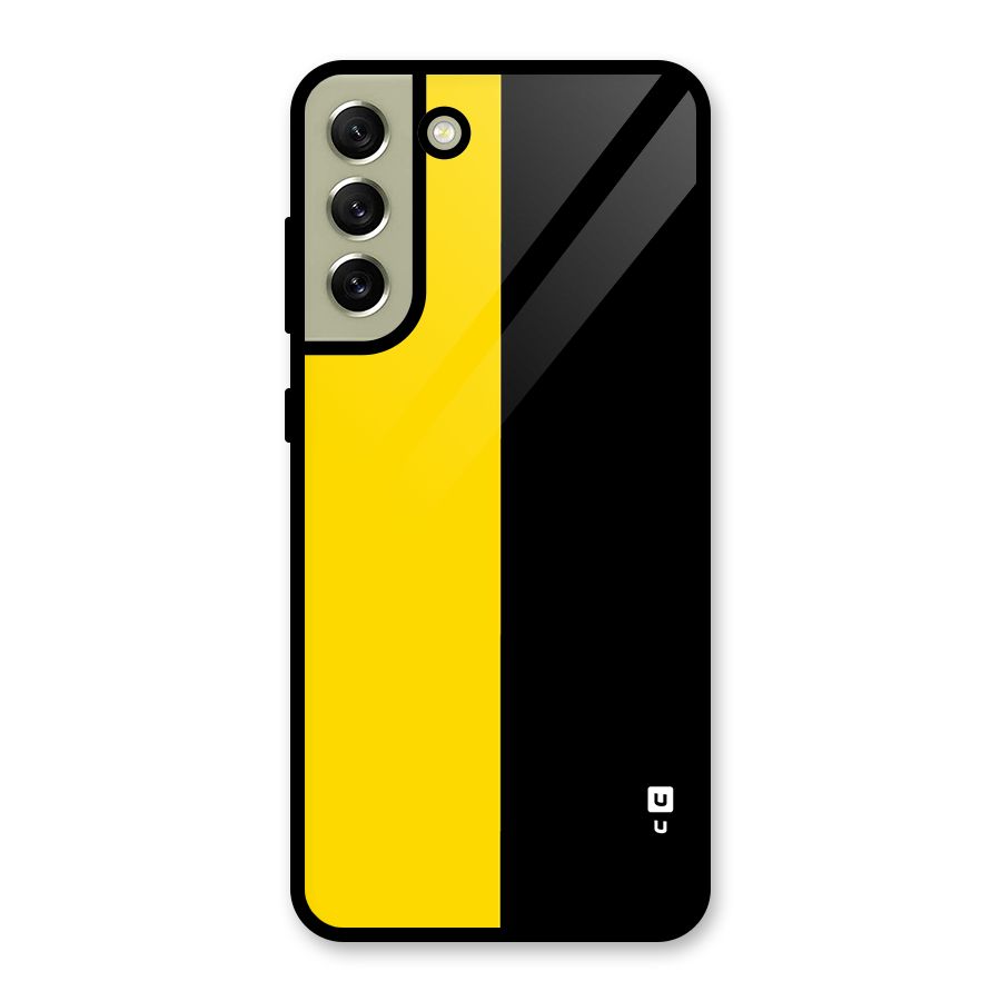 Yellow Black Super Minimalistic Glass Back Case for Galaxy S21 FE 5G