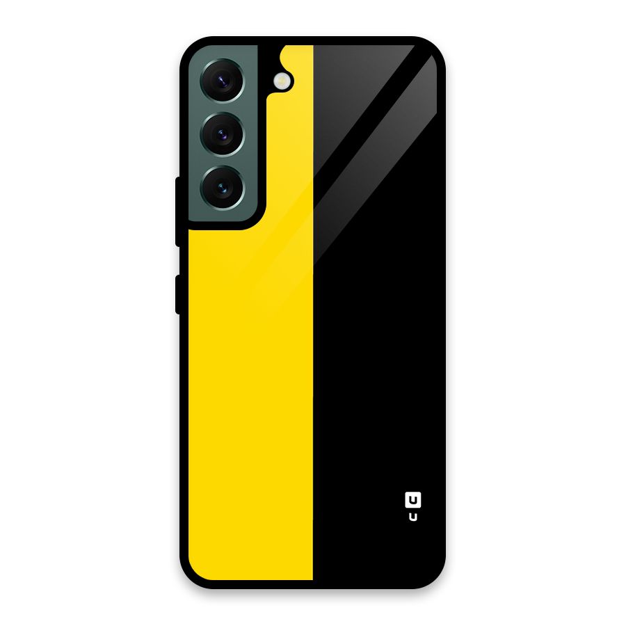 Yellow Black Super Minimalistic Glass Back Case for Galaxy S22 5G