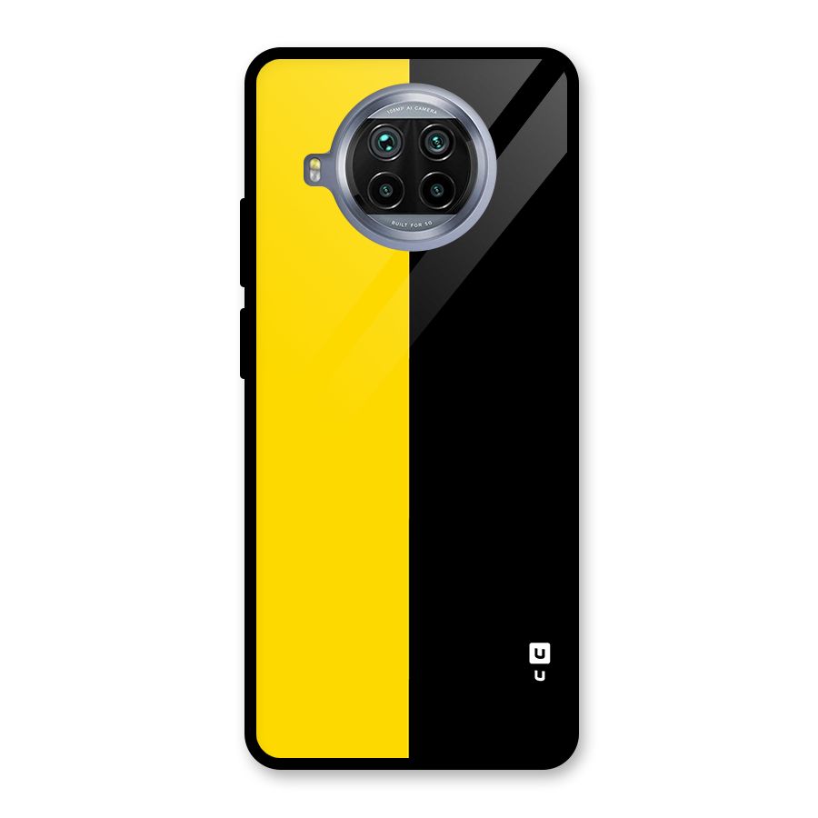 Yellow Black Super Minimalistic Glass Back Case for Mi 10i
