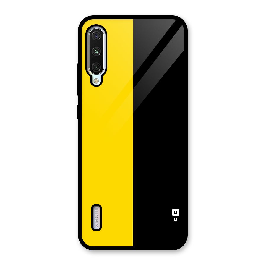 Yellow Black Super Minimalistic Glass Back Case for Mi A3