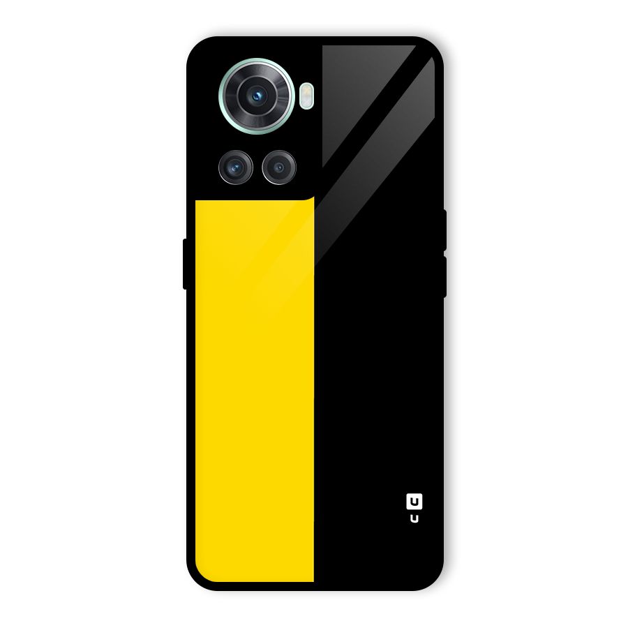 Yellow Black Super Minimalistic Glass Back Case for OnePlus 10R