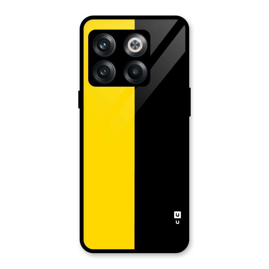 Yellow Black Super Minimalistic Glass Back Case for OnePlus 10T