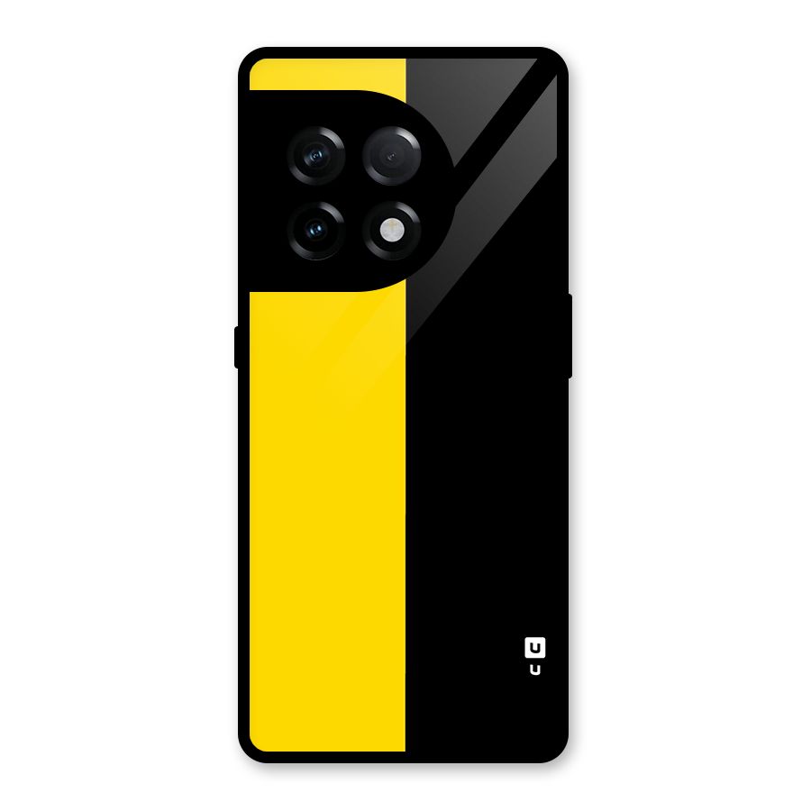 Yellow Black Super Minimalistic Glass Back Case for OnePlus 11R