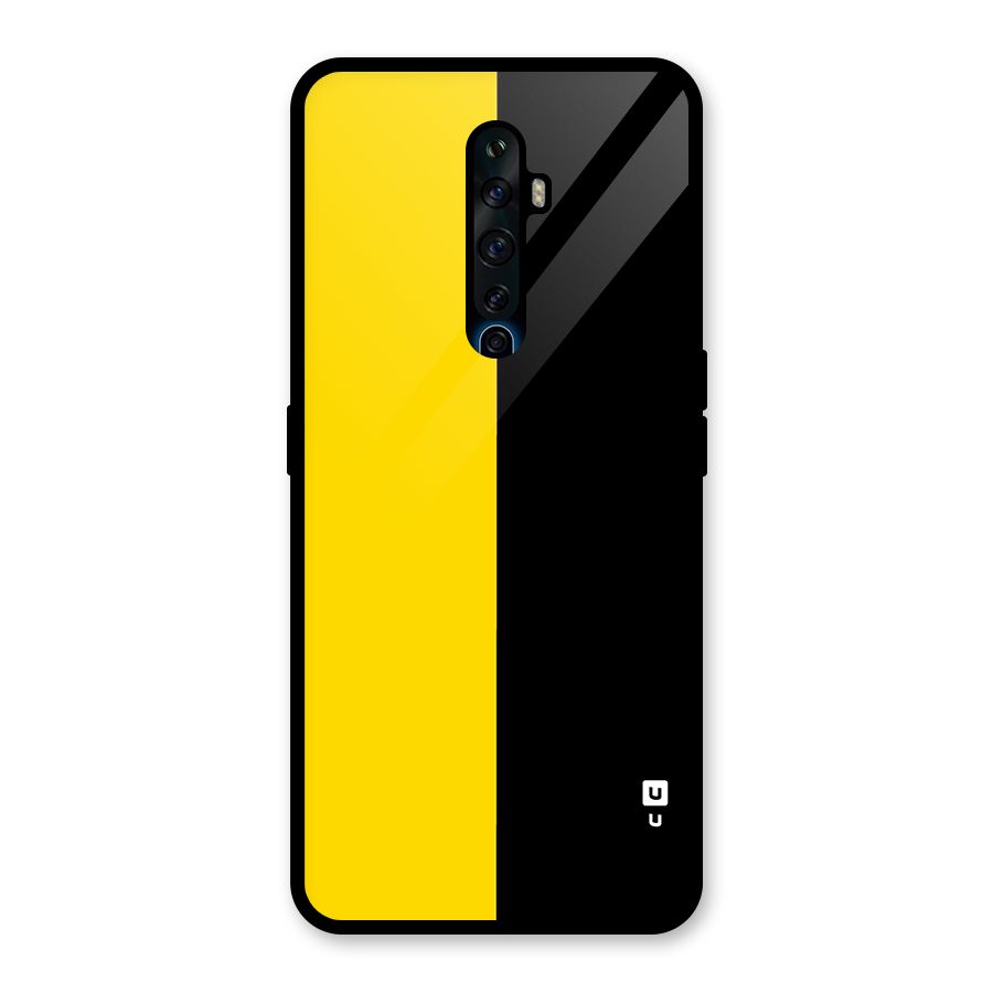 Yellow Black Super Minimalistic Glass Back Case for Oppo Reno2 F