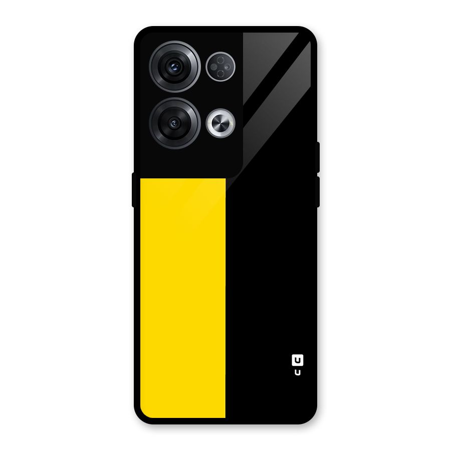 Yellow Black Super Minimalistic Glass Back Case for Oppo Reno8 Pro 5G