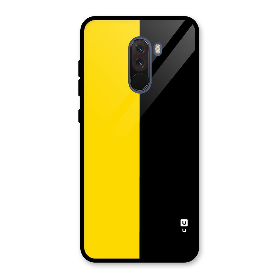 Yellow Black Super Minimalistic Glass Back Case for Poco F1
