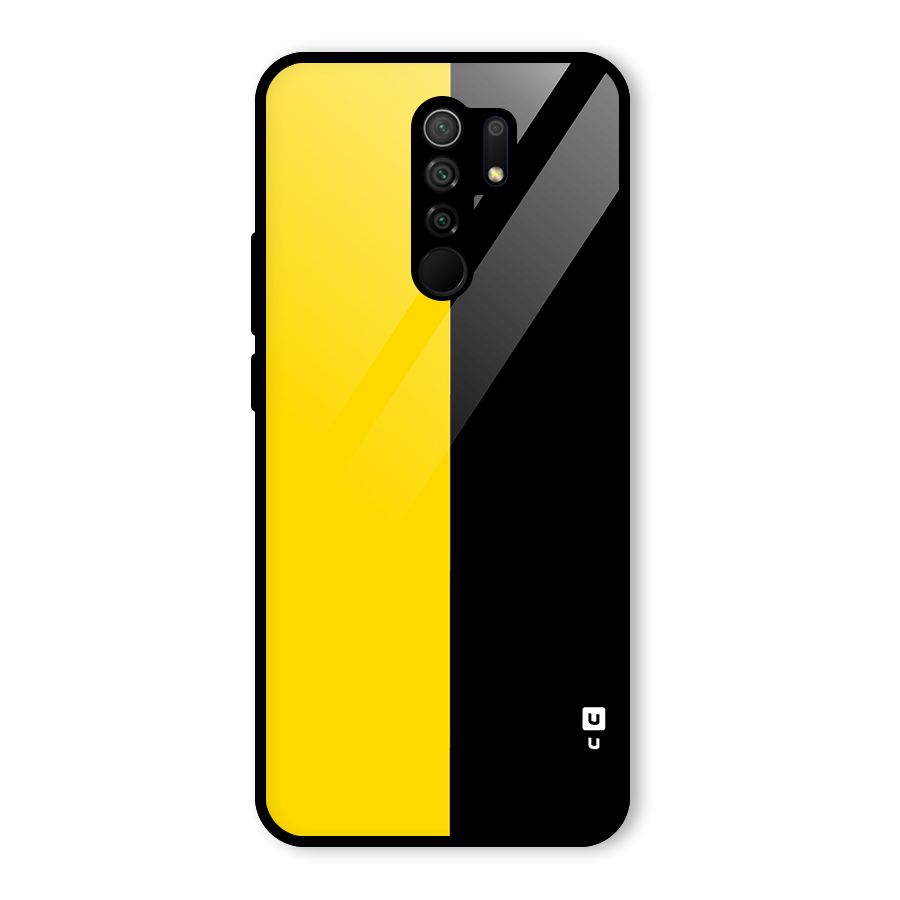Yellow Black Super Minimalistic Glass Back Case for Poco M2