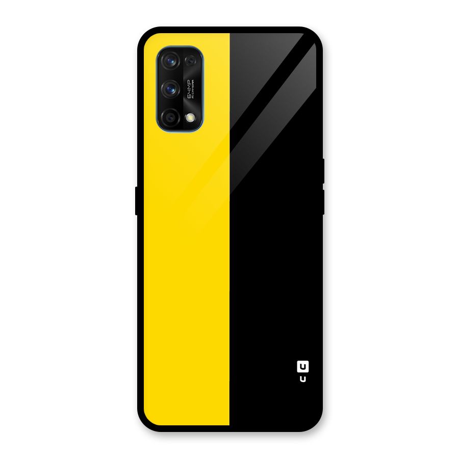 Yellow Black Super Minimalistic Glass Back Case for Realme 7 Pro