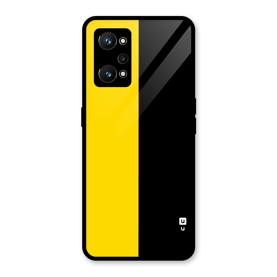 Yellow Black Super Minimalistic Glass Back Case for Realme GT Neo 3T