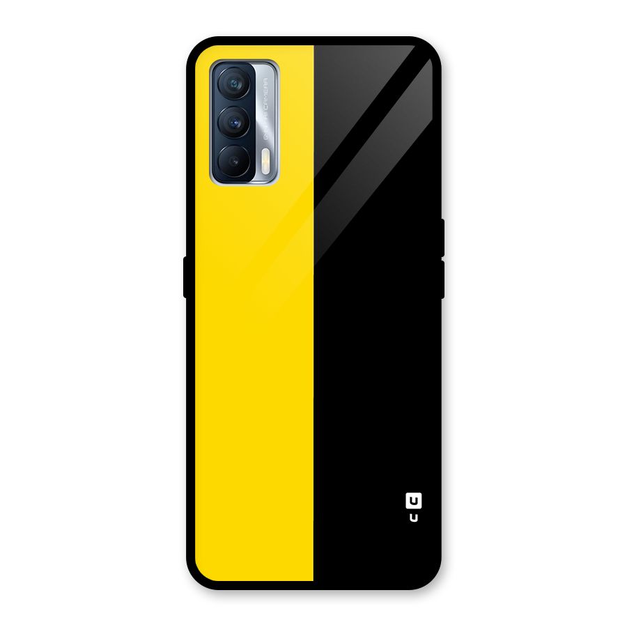 Yellow Black Super Minimalistic Glass Back Case for Realme X7