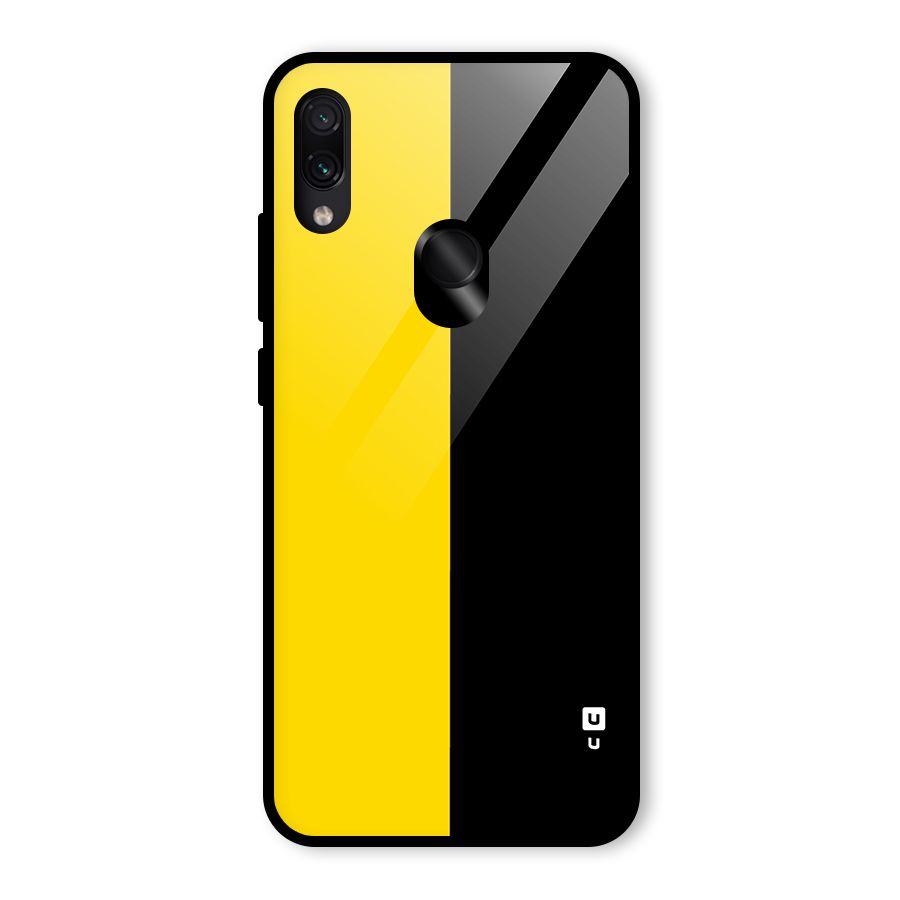 Yellow Black Super Minimalistic Glass Back Case for Redmi Note 7 Pro