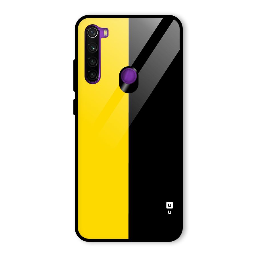 Yellow Black Super Minimalistic Glass Back Case for Redmi Note 8