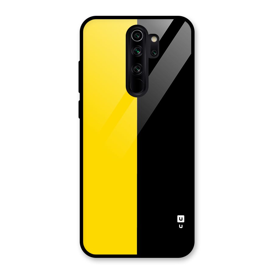 Yellow Black Super Minimalistic Glass Back Case for Redmi Note 8 Pro