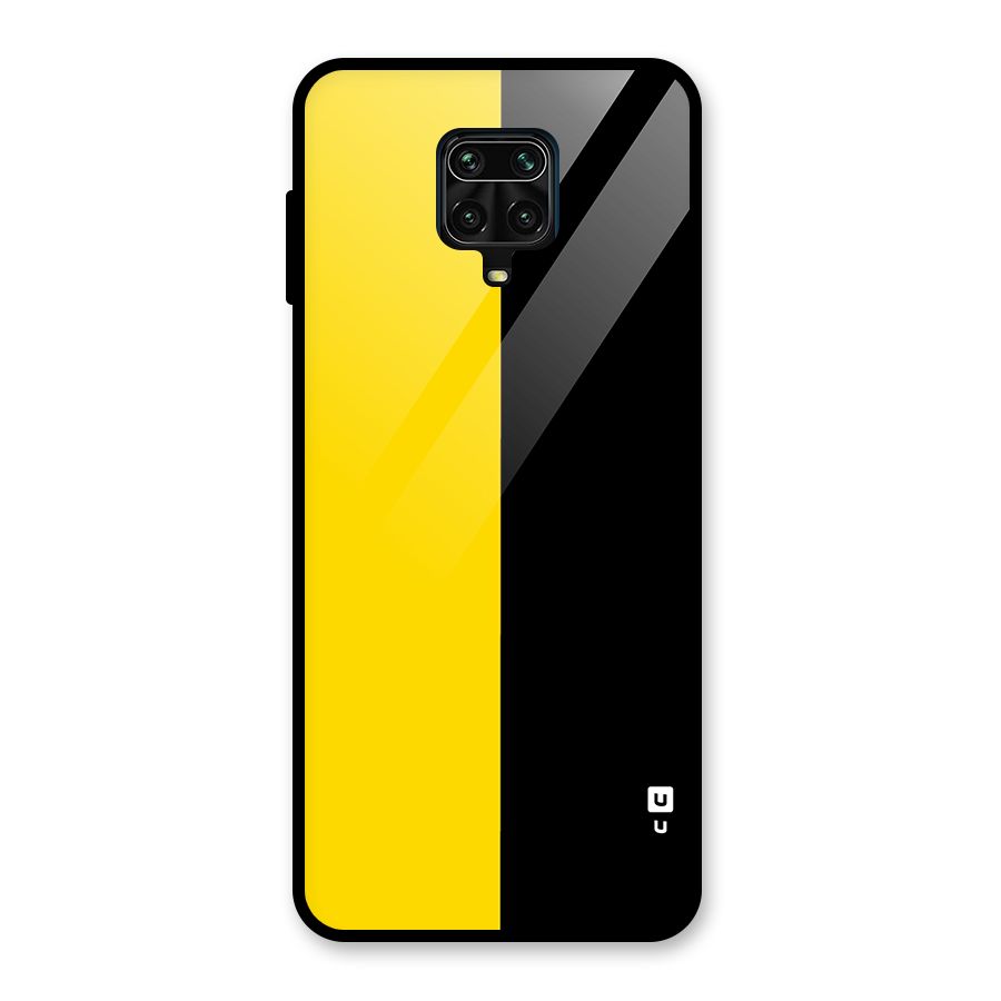 Yellow Black Super Minimalistic Glass Back Case for Redmi Note 9 Pro Max