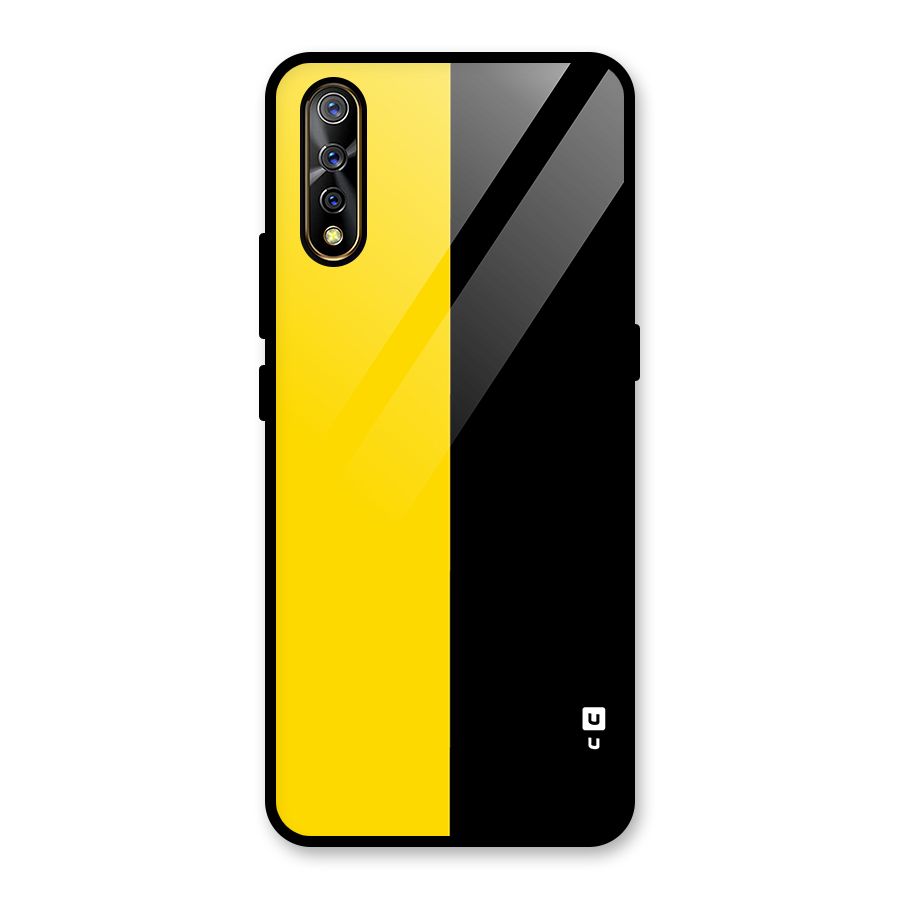 Yellow Black Super Minimalistic Glass Back Case for Vivo S1
