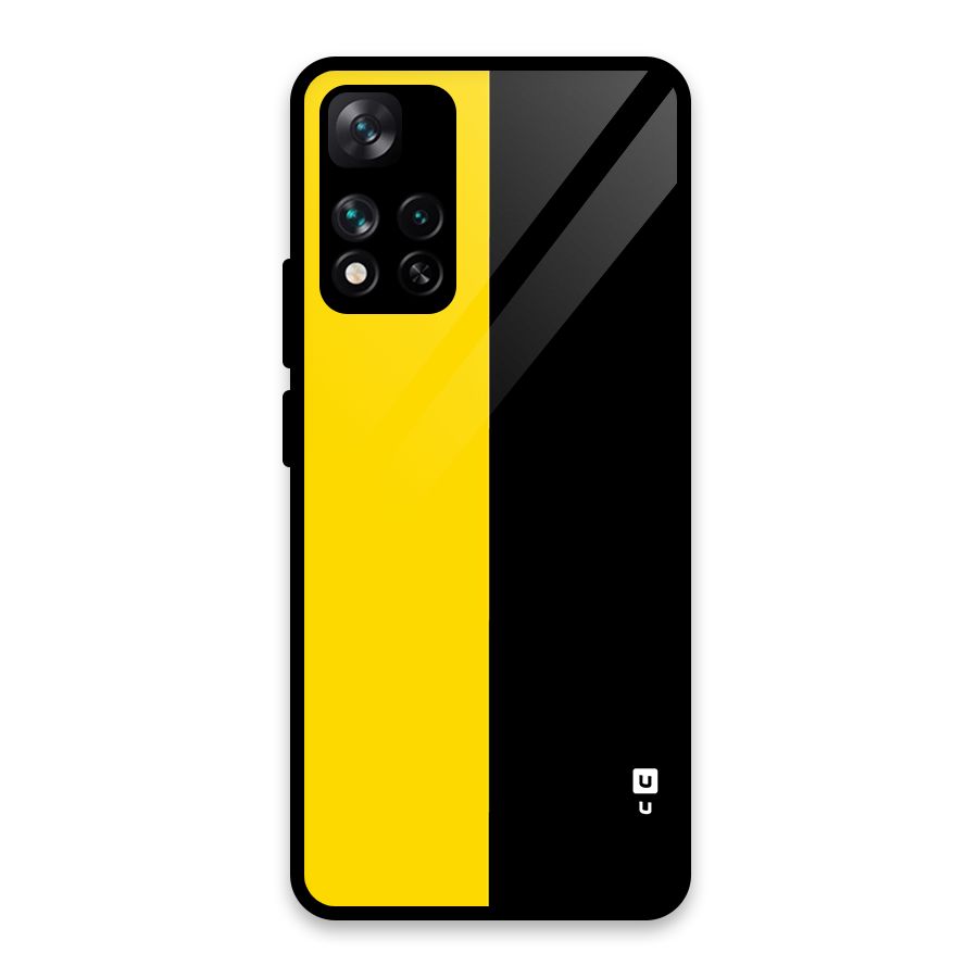 Yellow Black Super Minimalistic Glass Back Case for Xiaomi 11i 5G