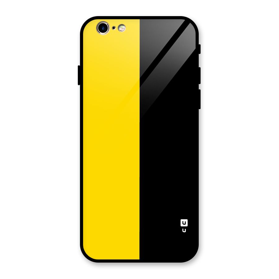 Yellow Black Super Minimalistic Glass Back Case for iPhone 6 6S