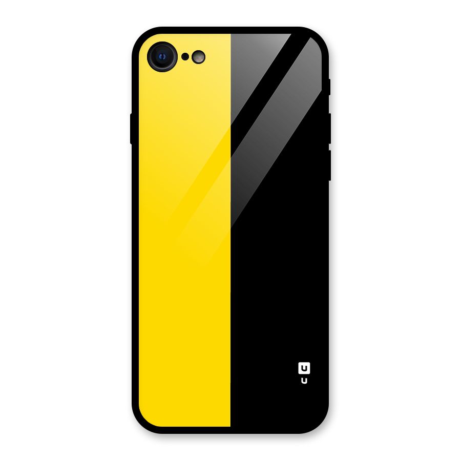 Yellow Black Super Minimalistic Glass Back Case for iPhone 7