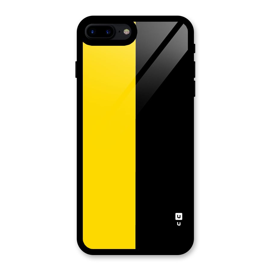 Yellow Black Super Minimalistic Glass Back Case for iPhone 7 Plus