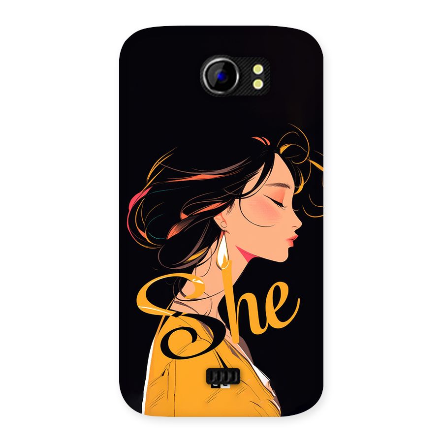 Yellow Lady Back Case for Canvas 2 A110
