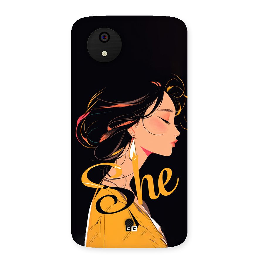 Yellow Lady Back Case for Canvas A1  AQ4501