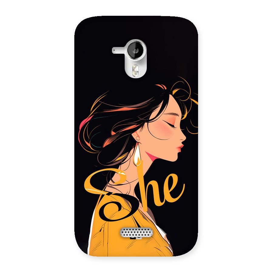Yellow Lady Back Case for Canvas HD A116