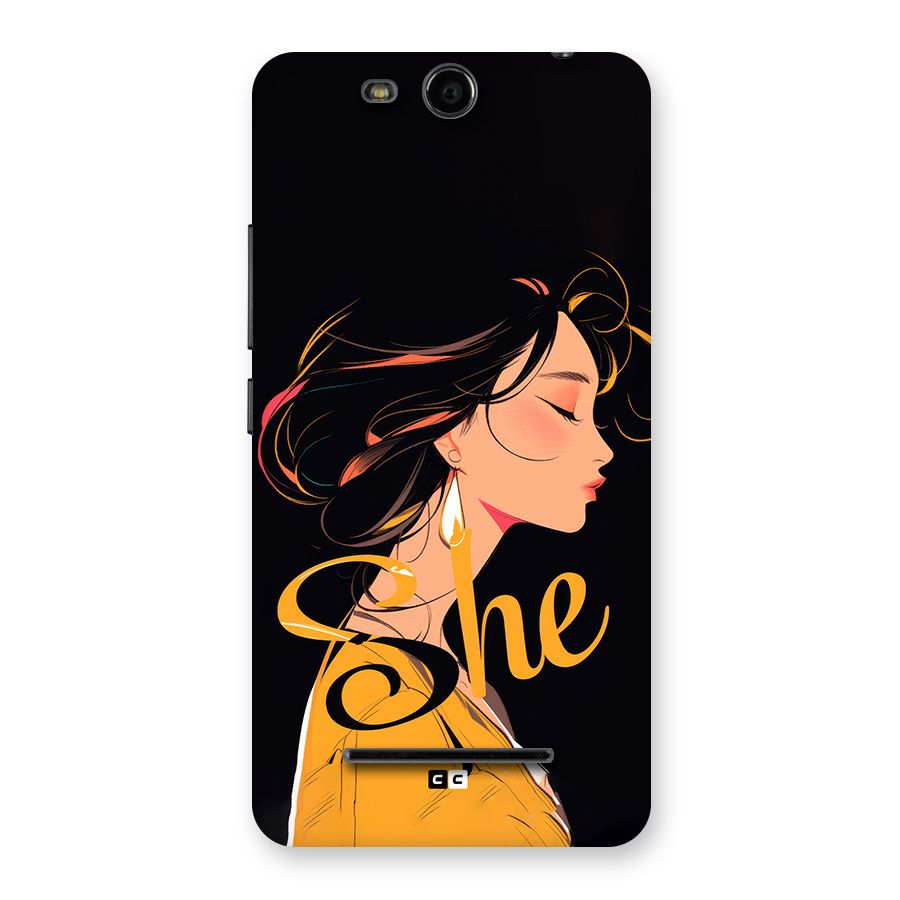 Yellow Lady Back Case for Canvas Juice 3 Q392
