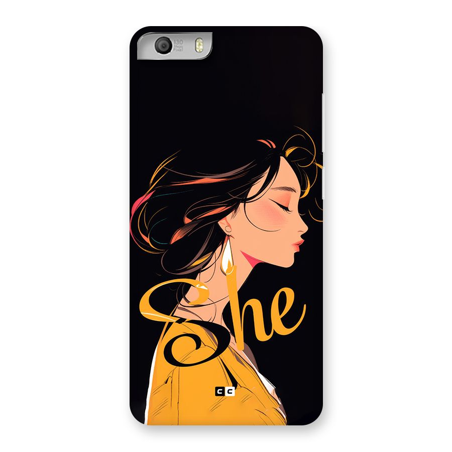 Yellow Lady Back Case for Canvas Knight 2