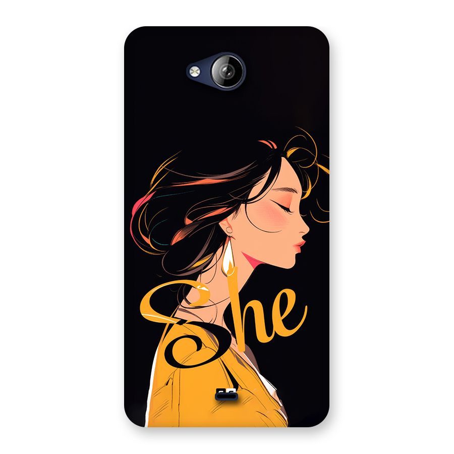 Yellow Lady Back Case for Canvas Play Q355