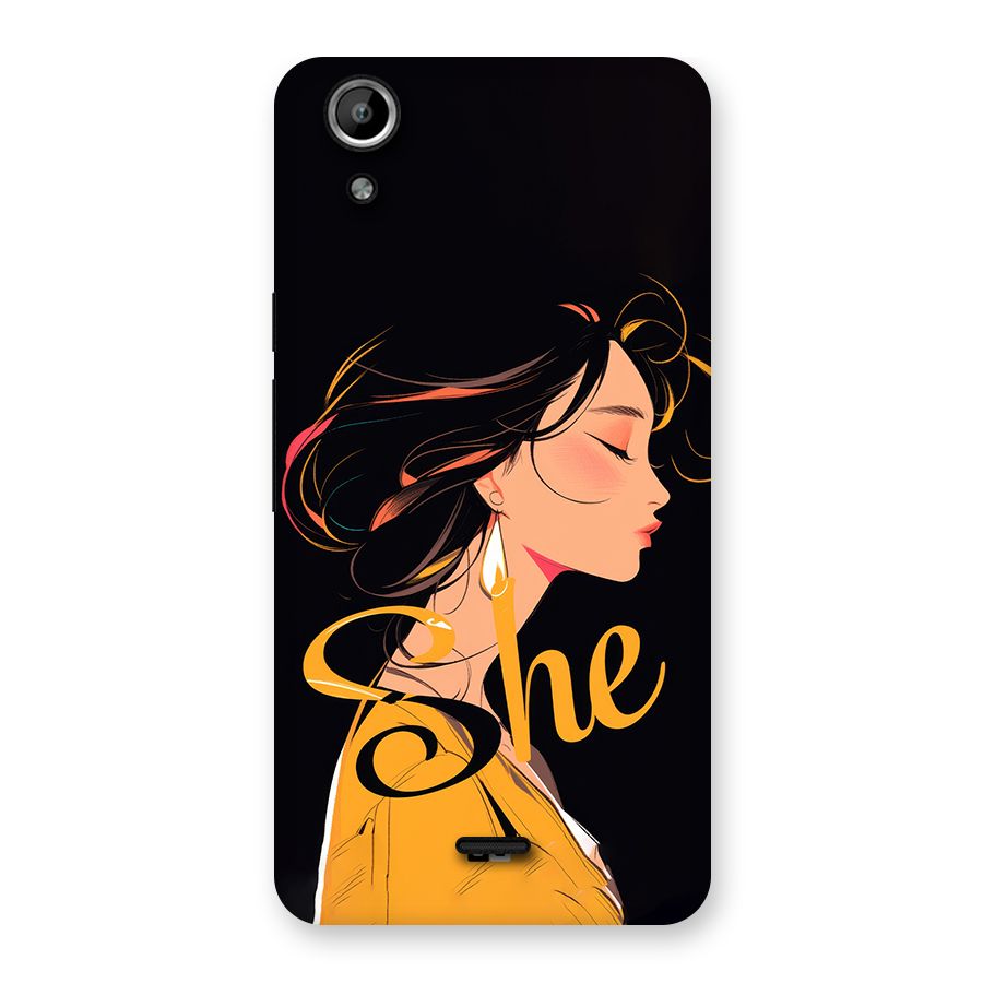 Yellow Lady Back Case for Canvas Selfie Lens Q345