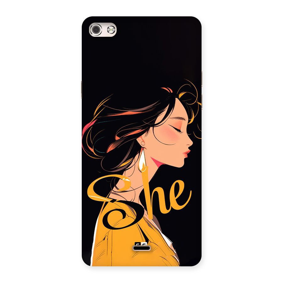 Yellow Lady Back Case for Canvas Silver 5