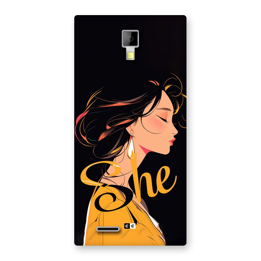Yellow Lady Back Case for Canvas Xpress A99