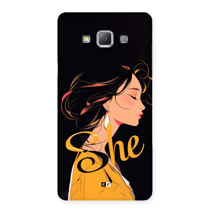 Yellow Lady Back Case for Galaxy A7