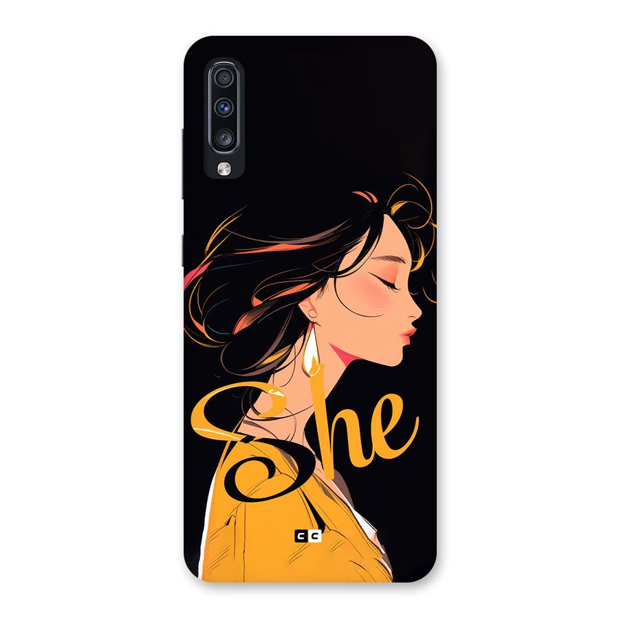 Yellow Lady Back Case for Galaxy A70